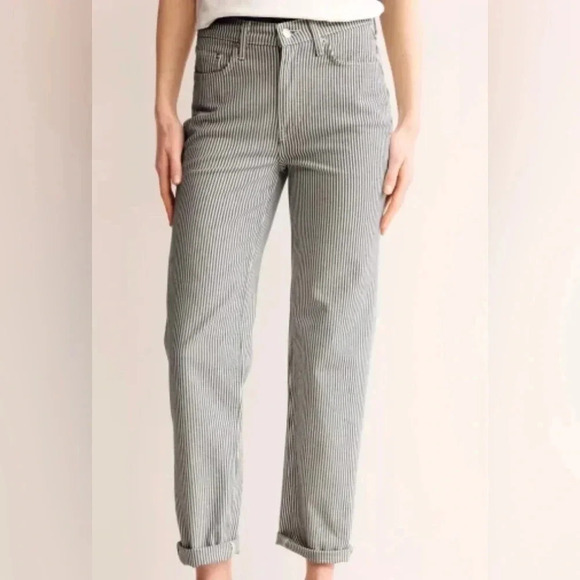 AG Adriano Goldschmied The Stilt Roll-Up Striped Cigarette Jeans Women’s 27R EUC - Picture 1 of 11